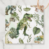 Greenery Dinosaurs Jurassic Boy Birthday Party Geschenkanhänger (Rückseite)