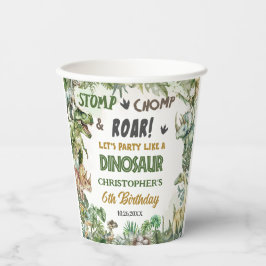 Greenery Dinosaurs Jurassic Boy Birthday Party Pappbecher