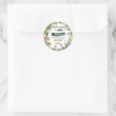 Greenery Dinosaurs Jurassic Boy Birthday Runder Aufkleber (Tasche)