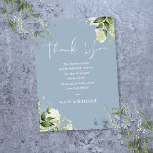 Greenery Dusty Blue Baby Shower Gedicht Dankeskarte