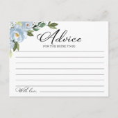 Greenery Dusty Blue Brautparty Advice Cards Postkarte (Vorderseite)