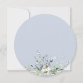 Greenery Dusty Blue Brautparty Circle Menu Einladung (Rückseite)