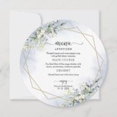 Greenery Dusty Blue Brautparty Circle Menu Einladung (Vorderseite)