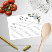 Greenery Dusty Blue Brautparty Recipe Cards