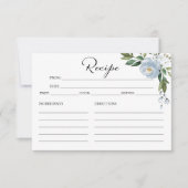 Greenery Dusty Blue Brautparty Recipe Cards (Vorderseite)