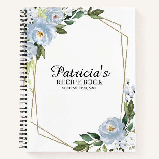 Greenery Dusty Blue Brautparty Rezept Buch (Vorderseite)