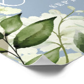 Greenery Dusty Blue Bridal Luncheon Begrüßungszeic Poster (Ecke)