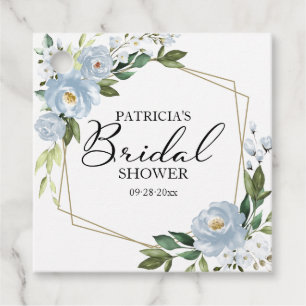 Greenery Dusty Blue Floral Geometric Brautparty Geschenkanhänger