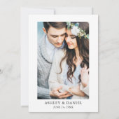 Greenery Dusty Blue Geo Frame Foto Wedding Einladung (Rückseite)