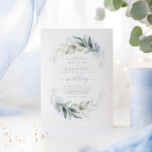 Greenery Dusty Blue Moderne Elegante Hochzeit