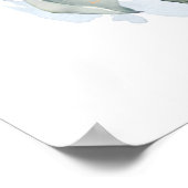 Greenery Dusty Blue Probe Dinner Begrüßung Poster (Ecke)