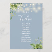 Greenery Dusty Blue Seating Plan Tischnummer (Rückseite)
