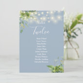 Greenery Dusty Blue Seating Plan Tischnummer (Stehend Vorderseite)