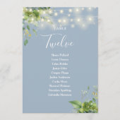 Greenery Dusty Blue Seating Plan Tischnummer (Vorderseite)