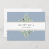 Greenery Dusty Blue Wedding Song Request UAWG Einladungspostkarte (Vorne/Hinten)