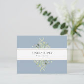 Greenery Dusty Blue Wedding Song Request UAWG Einladungspostkarte (Stehend Vorderseite)