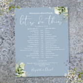 Greenery Dusty Blue Wedding Zeitplan Timeline