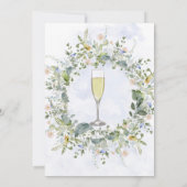 Greenery Dusty Blue Wildblume Brunch und Bubbly Einladung (Rückseite)
