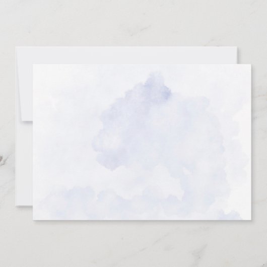 Greenery Dusty Blue Wildblume speichert die Datums Einladung (Rückseite)