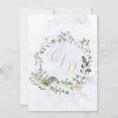 Greenery Dusty Blue Wildblumen Paare Dusche Einladung (Rückseite)