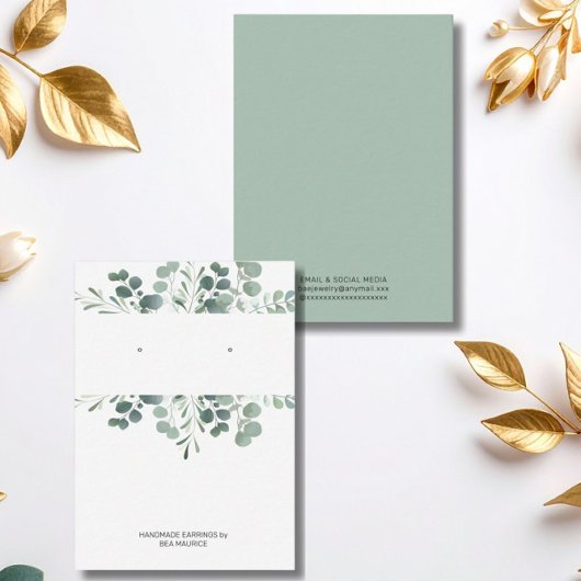Greenery Earring Display Holder Card Visitenkarte