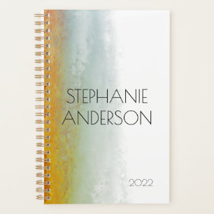 Greenery Earthy Brown Watercolor Abstrakt Planer