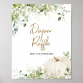 Greenery ein kleines Pumpkin Diaper Raffle Poster (Vorne)