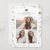 Greenery Elegant Abschluss Einladung (Rückseite)