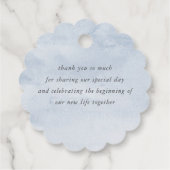 Greenery Elegant Dusty Blue Wedding Vielen Dank Geschenkanhänger (Rückseite)