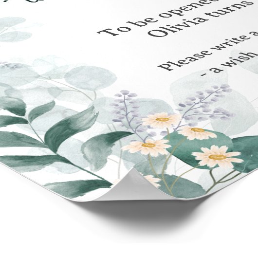 Greenery Elegant Eukalyptus Time Kapsel Poster (Ecke)