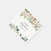 Greenery Elegant Floral Baby Shower Serviette (Ecke)