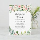 Greenery Elegant Floral Bachelorette Einladung (Stehend Vorderseite)