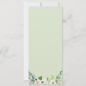 Greenery Elegant Floral Dinner Menü Karte (Rückseite)
