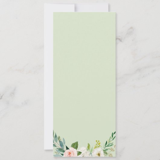 Greenery Elegant Floral Dinner Menü Karte (Rückseite)