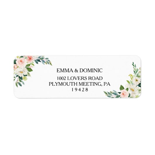 Greenery Elegant Floral Return Address Label (Vorne)