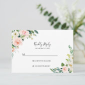 Greenery Elegant Floral Rsvp Card Karte (Stehend Vorderseite)