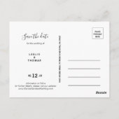 Greenery Elegant Floral Save the Date Postkarte (Rückseite)