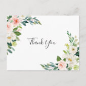 Greenery Elegant Floral Vielen Dank Postkarte (Vorderseite)