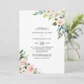Greenery Elegant Floral Wedding Einladung (Stehend Vorderseite)
