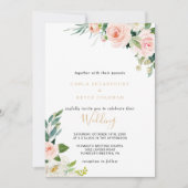 Greenery Elegant Floral Wedding Einladung (Vorderseite)