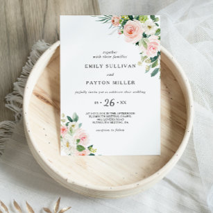 Greenery Elegant Floral Wedding Einladung
