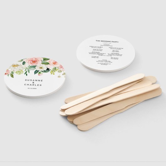 Greenery Elegant Floral Wedding Fächer (Non-assembled)