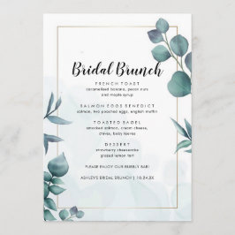 Greenery Elegant Foliage Bridal Brunch Menü Menükarte