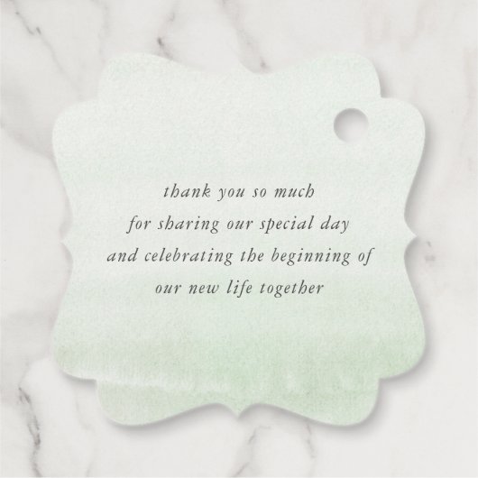 Greenery Elegant Romantic Wedding Vielen Dank Geschenkanhänger (Rückseite)