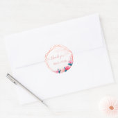 Greenery Elegant Rose Gold Geometric Frame Classic Runder Aufkleber (Umschlag)