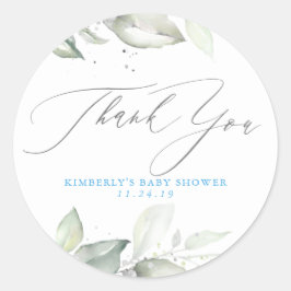 Greenery Elegant Vielen Dank Runder Aufkleber