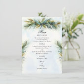 Greenery Elegant Wedding Menu Menükarte (Stehend Vorderseite)
