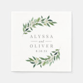 Greenery Elegant Wedding Napkins Serviette (Vorderseite)