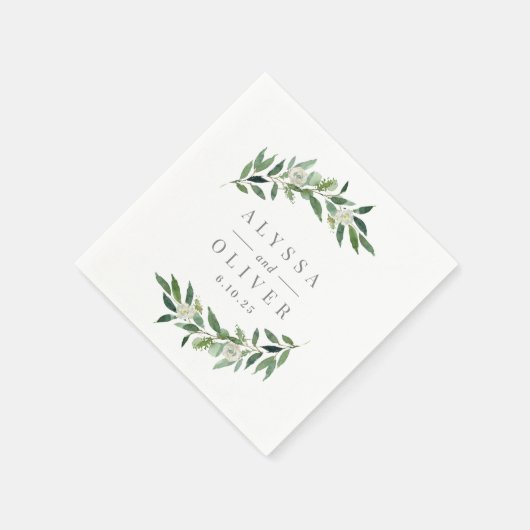 Greenery Elegant Wedding Napkins Serviette (Ecke)