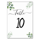 Greenery Elegant Wedding Platzkarten Tischnummer (Rückseite)